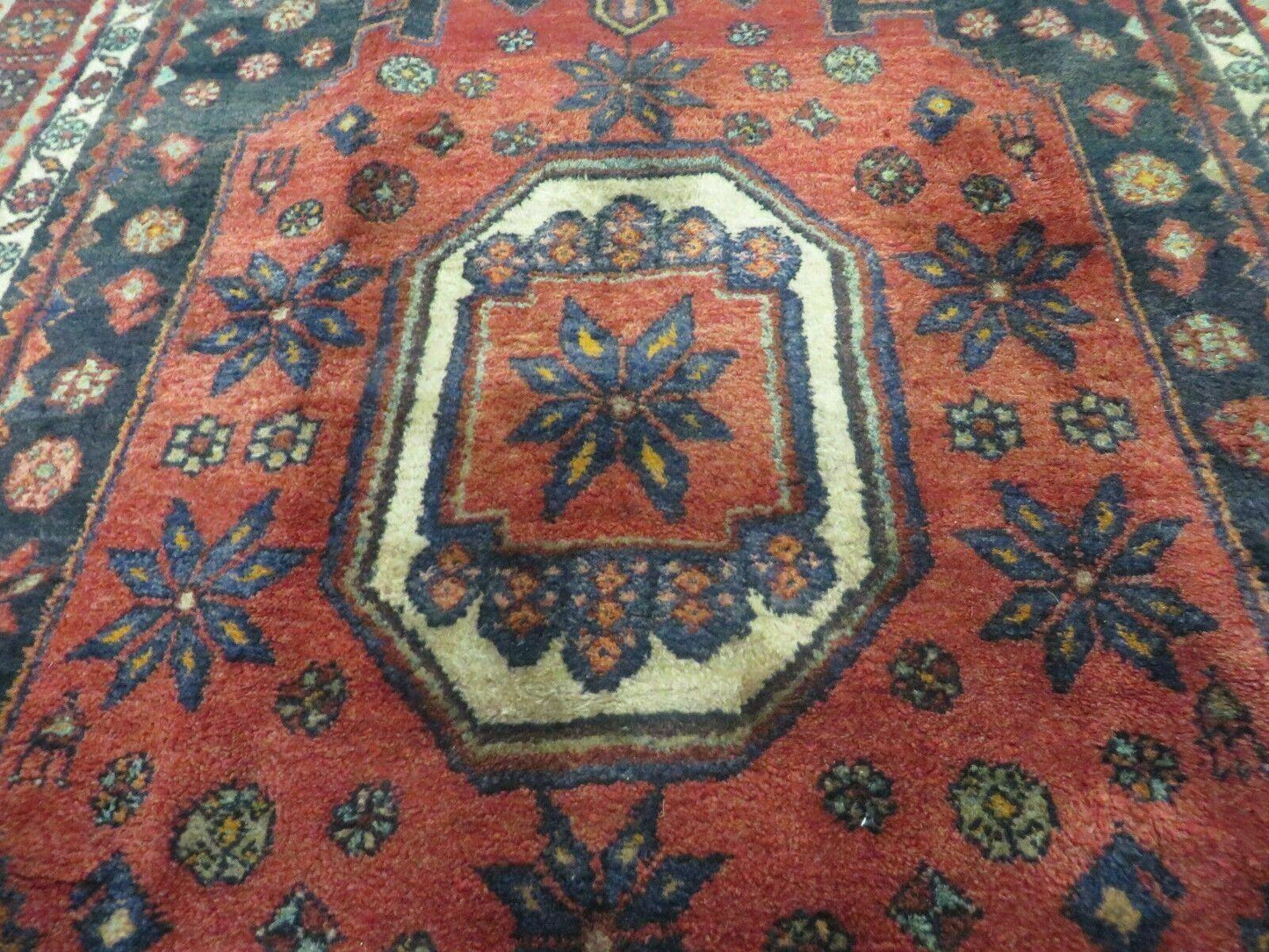 4' X 9' Antique Handmade Turkish Tribal Oriental Geometric Wool Rug # 605
