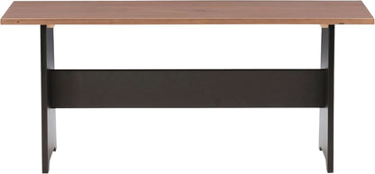 Black Pecan Five Seat Dining Set With Storage Benches