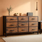 Rustic Brown 9 Drawer Dresser And TV Stand 47 Inch Wide
