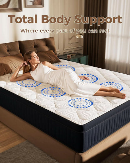 Twin Mattress 8Inch Pocket Springs Luxuriously Soft