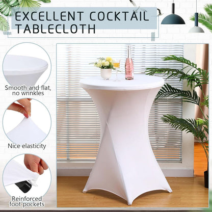 32 Inch White HighTop Collapsible Cocktail Table Set