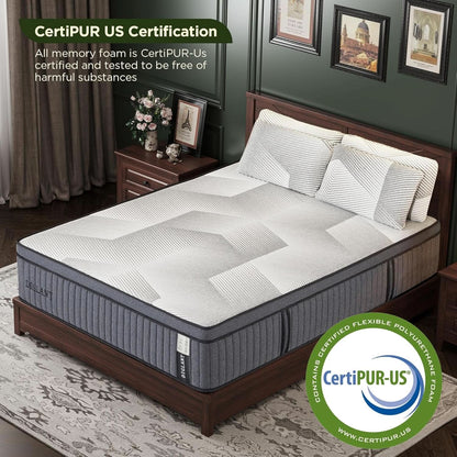 Queen Hybrid Memory Foam Mattress 14 Inch