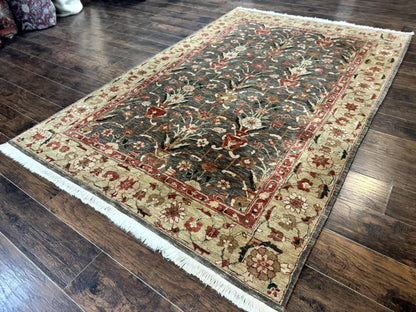 Pak Persian Mahal Rug 6x9, Floral Handmade Wool Traditional Oriental Carpet