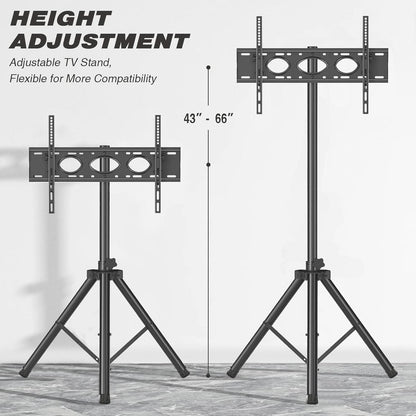 Tripod TV Stand For 23-75 Inch TVs Tilt 15 Degrees