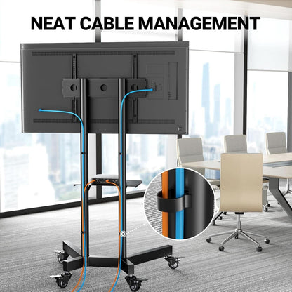 Rolling TV Stand For 32 To 85 Inch TVs Height Adjustable