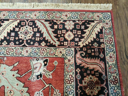 10' X 14' Vintage Hand Made Turkish Wool Rug Carpet Red Black Hand Knotted Nice