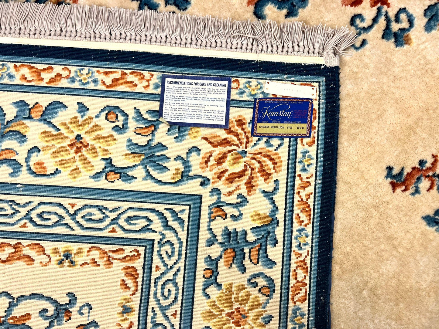 Karastan Rug 10x14 Chinese #718, Vintage Original 700 Series Wool Pile Karastan Carpet, Asian Oriental Rug, Rare