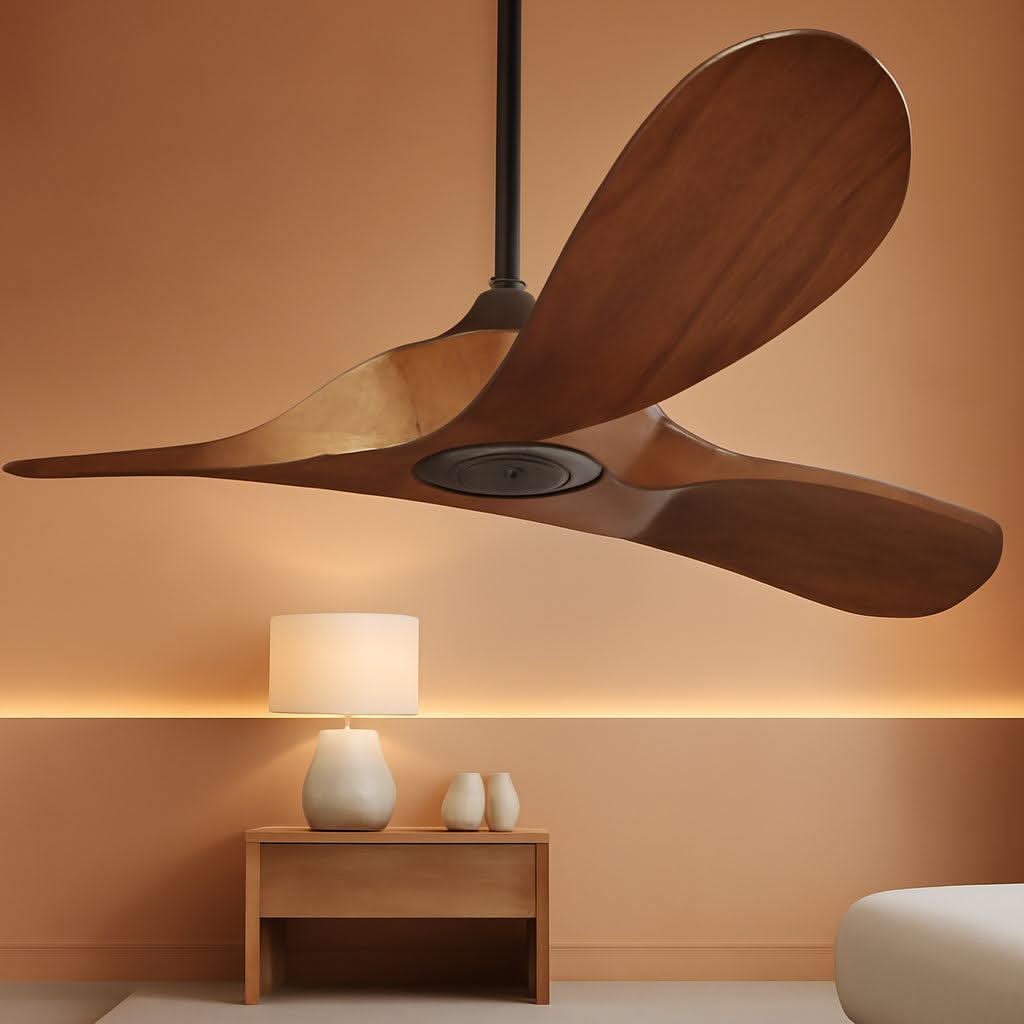52 Inch Walnut Outdoor Ceiling Fan With Remote Control - Roy's Home ...