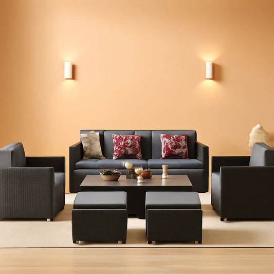 Outdoor Patio Conversation Set All Weather Gray Sectional