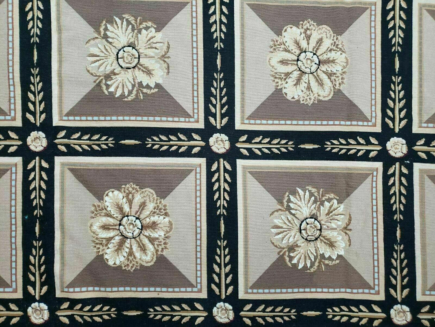 9' X 12' Handmade English Aubusson Savonnerie Design Needlepoint Wool Rug Nice