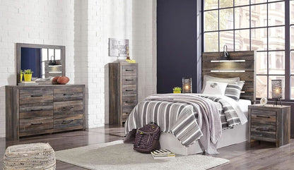 Rusticated Six Drawer Dresser Weathered Brown Bedroom