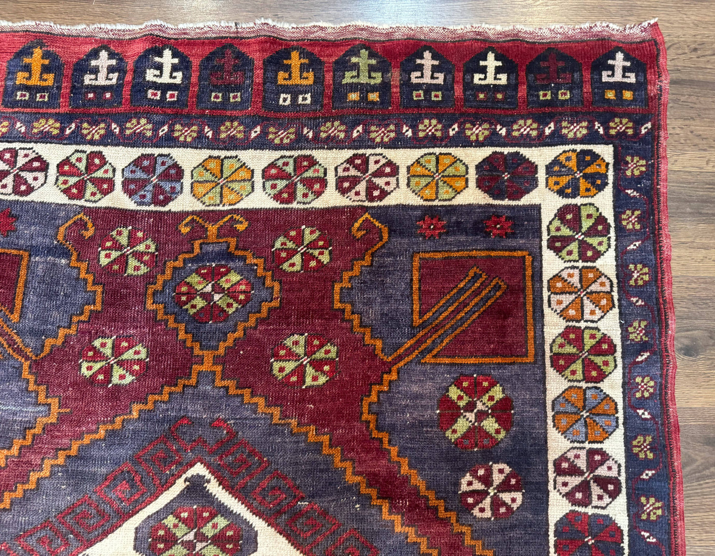 Turkish Kazak Rug 5x7, Geometric