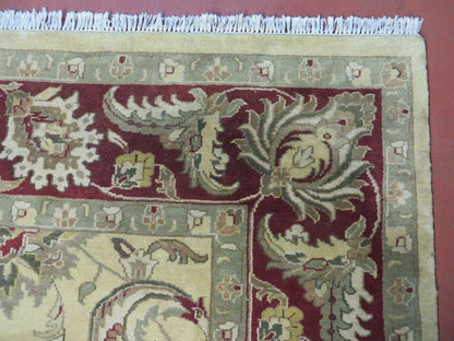 9' X 12' Vintage Handmade India Oriental Jaipur Quality Tea Wash Hand Knotted
