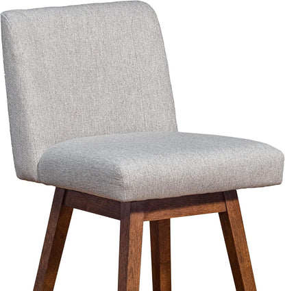 Basila 26 Inch Seat Height Swivel Bar Stool Taupe Fabric