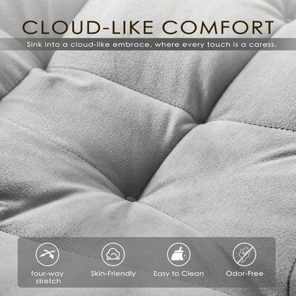 Grey Convertible Sleeper Loveseat Bed With ThreeInOne