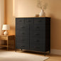 12 Drawer Dresser With Fabric Drawers For Bedroom And Closet Storage