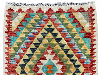 Small Kilim Rug 2x3 Colorful Turkish Kilim Accent Rug New Flatweave Wool Kilim Chobi Kilim Diamond Zigzag Playroom Rug