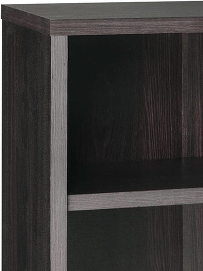 Tall Bookshelf Black Walnut Finish With Adjustable Shelves