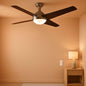 52 Inch Brushed Nickel LED Ceiling Fan With Remote