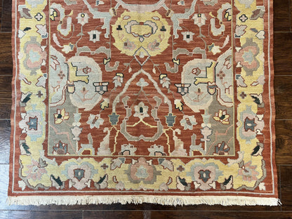 Turkish Flatweave Kilim Rug 4x6, Geometric Wool Handmade Carpet, Vintage