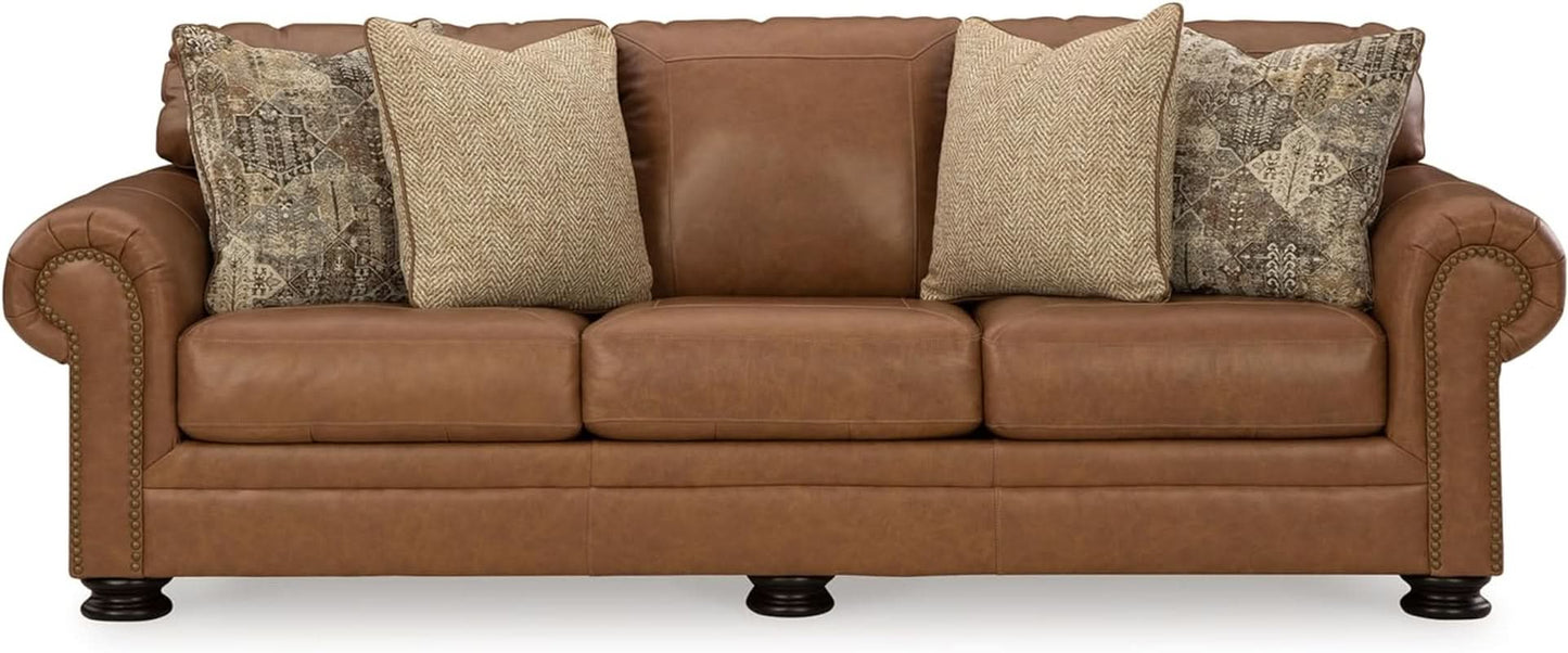 Exquisite Leather Sleeper Sofa Queen Dark Chocolate