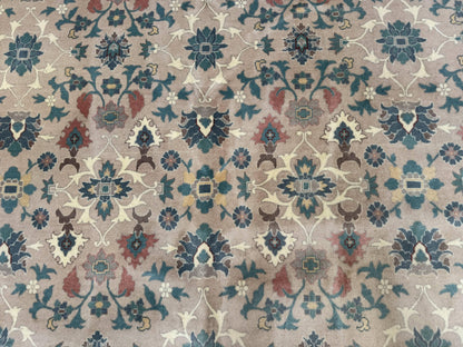 Palace Size Wool Rug 10x18, Sino Persian Kerman Rug, Oversized Hand Knotted Carpet, Light Taupe, Allover Pattern
