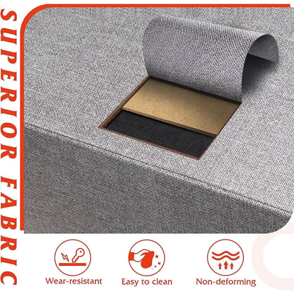 Light Grey Fabric Dresser With Four Drawers For Bedroom