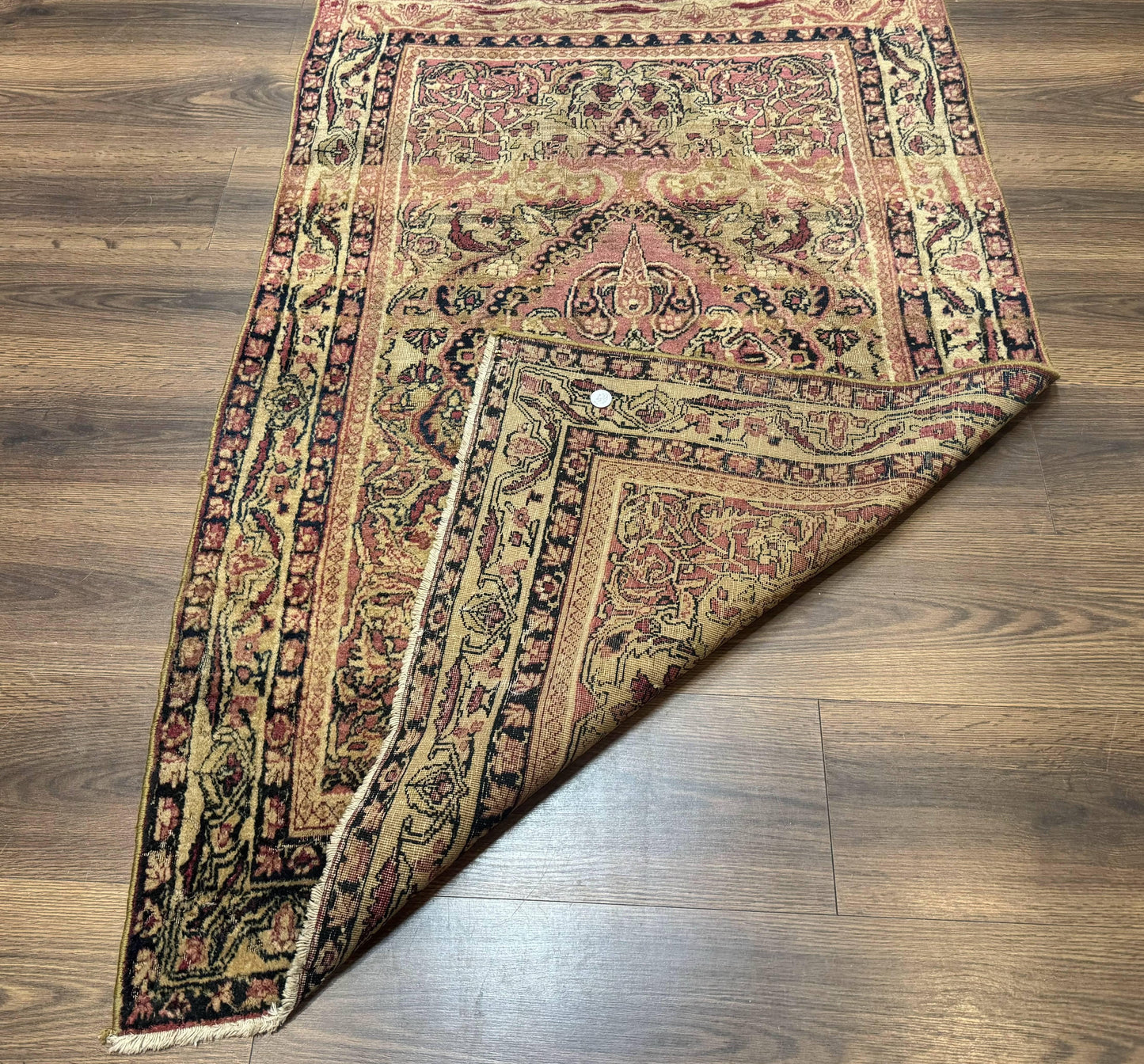 Antique Persian Lavar Rug 3x5, Persian Kerman Rug, Traditional Persian Carpet