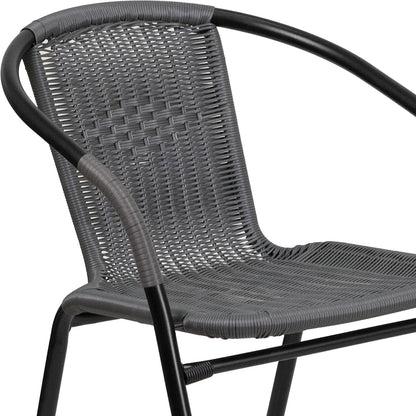 Modern Stackable Rattan Dining Chairs Set for Outdoor