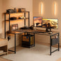 53 Inch L Shaped Gaming Desk Grey Oak Home Office Workspace