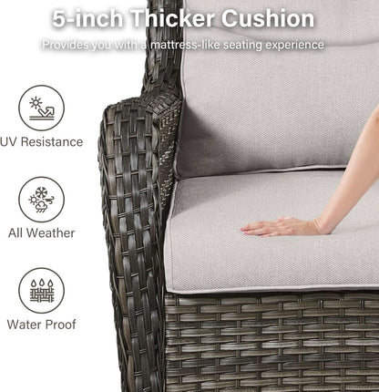Swivel Rocker Patio Chairs Set with Cozy Coffee Table