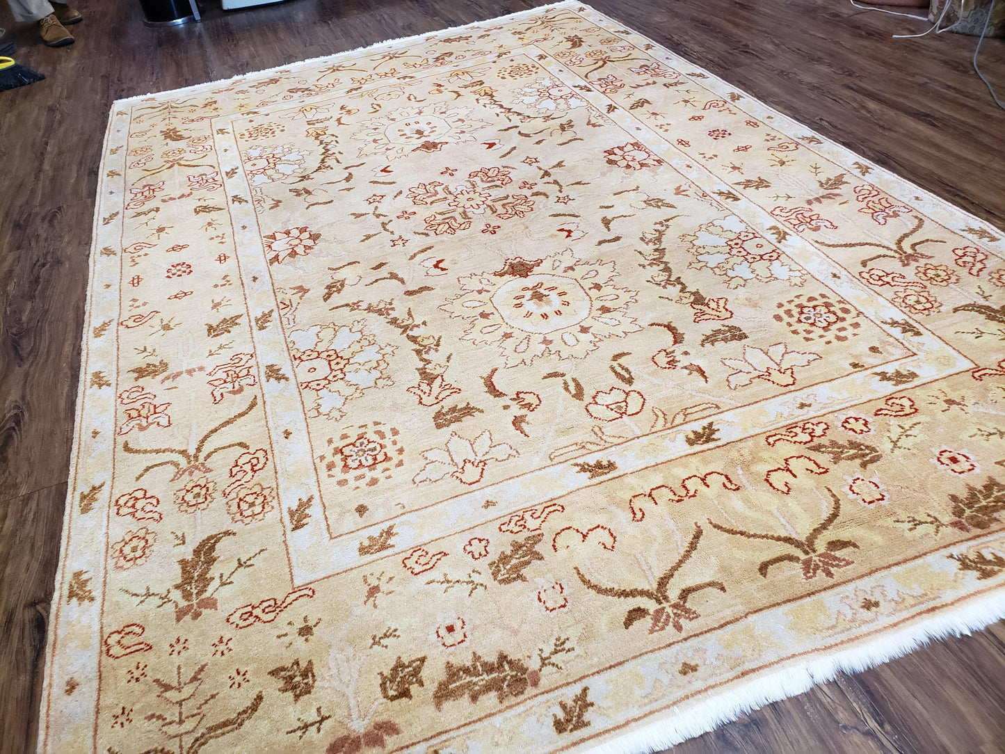 Vintage Turkish Oushak Area Rug 6x9, Wool Hand-Knotted