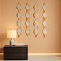 Gold Teardrop Mirror Wall Art 4 Piece Set Long Narrow Hanging Decor