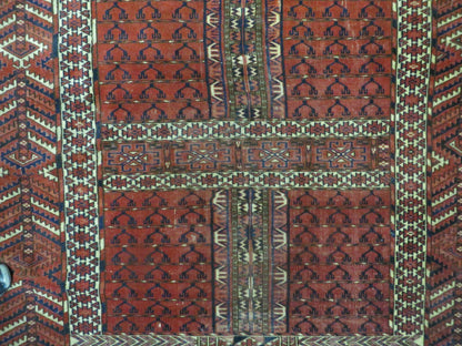 Antique Turkoman Rug 4x5, Ensi Hatchli Tekke Wool Rug