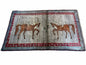 4 X 6 Handmade Rug Zagros New Vintage Quality Wool Rug Horses Silver Brown Nice