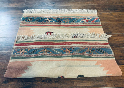 Turkish Kilim Rug 2.5 x 4.7, Flatweave Bohemian Blanket Rug, Wall Hanging Tapestry Rug