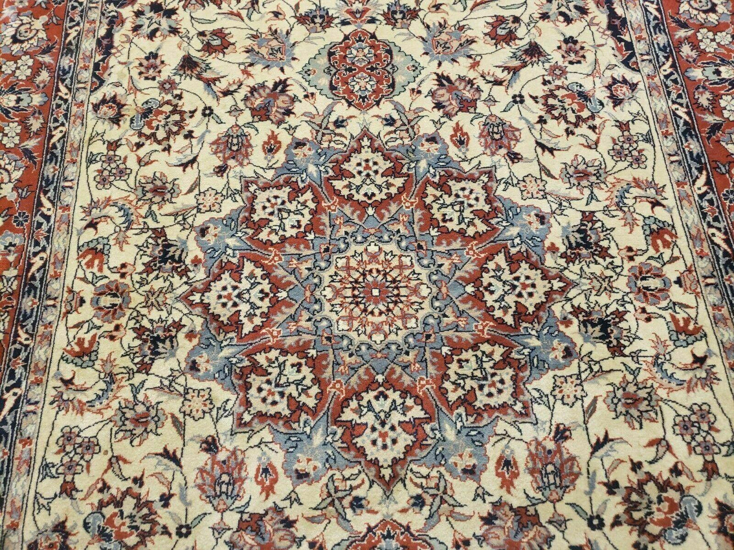 4' X 6' Handmade Ultra Fine Chinese Floral Oriental Wool Rug Hand Knotted Beige