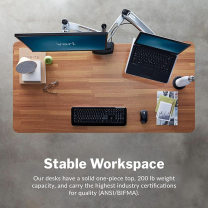 Electric Standing Desk 60 Inch With Butcher Block Top