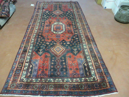 4' X 9' Antique Handmade Turkish Tribal Oriental Geometric Wool Rug # 605