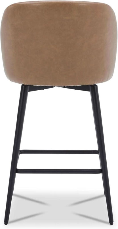 Counter Height Bar Stools 3 Saddle Brown 360 Degree Swivel