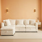 White OneThirtyThreeInch Modular Sectional Sofa Hidden Storage
