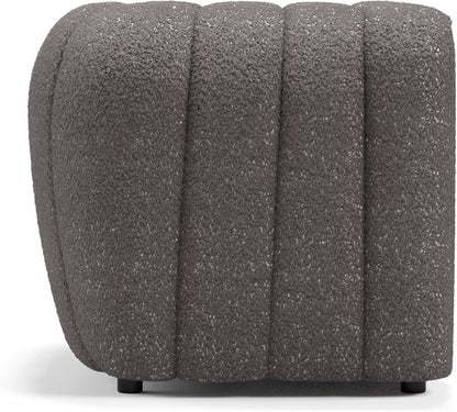 Charcoal Gray Vertical Channel Tufted 3 Piece Sofa Set