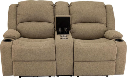 Powered Double RV Wall Hugger Recliner Sofa 67 Inch Oatmeal