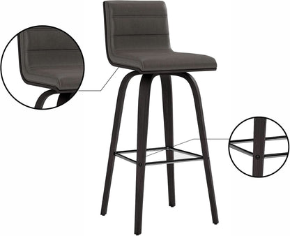 Vienna 30 Inch Bar Height Bar Stool Grey And Black
