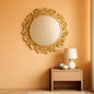 Round Wall Mirror 30.5 Inch Iron Eden Gold For Living Room
