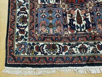 4' X 6' Vintage Handmade Indian Panel Design Wool Rug Veg Dyes