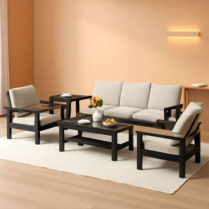 HDPE Outdoor Patio Furniture Set 7 Piece All Weather
