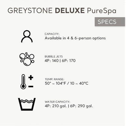 Purespa Plus Greystone 4-Person Inflatable Hot Tub with Jets