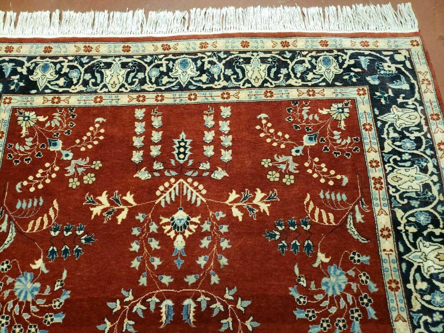 4' X 6' Vintage Handmade Pakistani Rug Highly Detailed Red