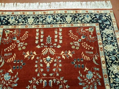 4' X 6' Vintage Handmade Pakistani Rug Highly Detailed Red